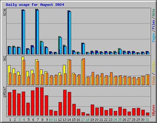 Daily usage for August 2024