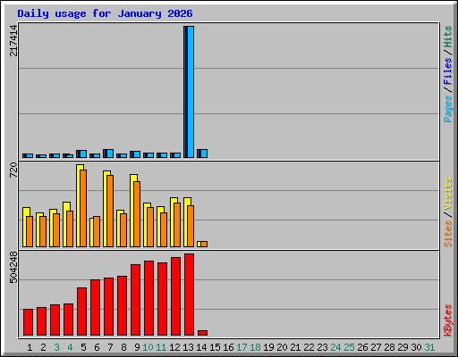 Daily usage for January 2026