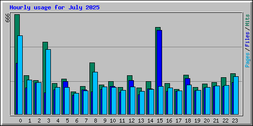 Hourly usage for July 2025