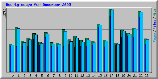 Hourly usage for December 2025